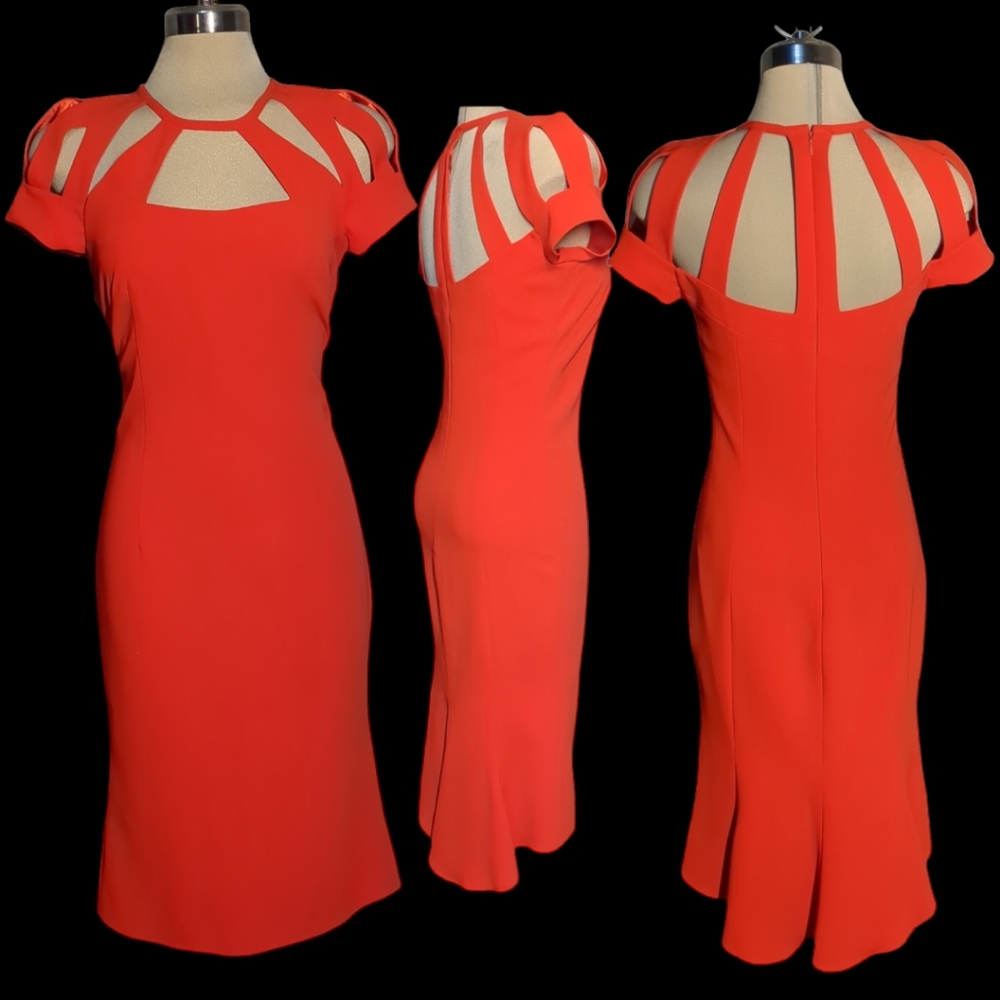 Lucia Mathis Luxury Crepe Slip with Around Neck Detail Side 8